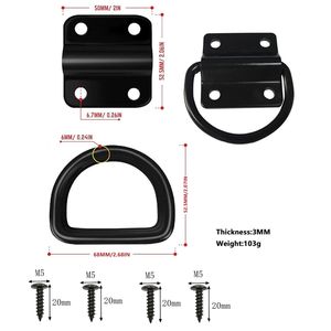 Anneaux de fixation noirs à fixation au sol, anneaux en D, points d'ancrage pour la fixation - Product Image 3