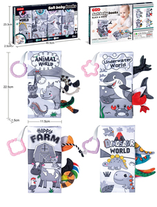 <span class=keywords><strong>Libro</strong></span> di stoffa con coda di animale per bambini resistente alle lacrime per libri sensoriali morbidi libri per bambini giocattolo educativo precoce - Product Image 6