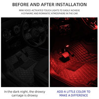 Lampe LED musicale à commande vocale RGB, lumières rythmiques, lumière d'ambiance pour la décoration de la voiture et de la maison