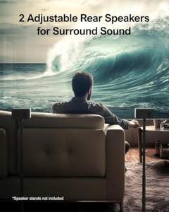 Barre de son 5.1 avec caisson de basses sans fil et enceintes surround - Système home cinéma 410W pour téléviseurs intelligents - Product Image 4