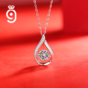 Collier élégant en forme de goutte d'eau, 1 carat de moissanite, argent 925, livraison rapide, collier étincelant pour un rendez-vous galant ou un anniversaire - Product Image 3