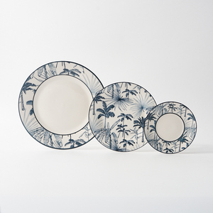 طقم أطباق عشاء بورسلين جديد مخصص بتصميم زهري وطباعة بنقوش، أطباق وأوعية جميلة بتصميم نباتي - Product Image 1