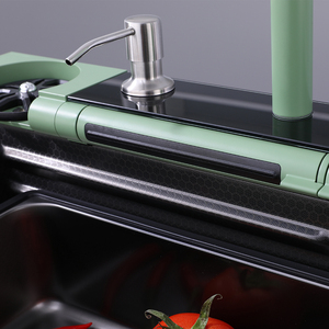 อ่างล้างจานอัจฉริยะแบบน้ำตก สเตนเลสสตีล แบบฝังในเคาน์เตอร์ แบบวางบนเคาน์เตอร์ อ่างล้างจานทันสมัย อ่างล้างจานแบบอ่างเดี่ยว พร้อมก๊อกน้ำ - Product Image 6