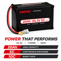 Baterai LiPo Drone 20000mAh 14S 55.3V 3.95V Tegangan Tinggi Densitas Energi Tinggi Waktu Terbang Lama untuk Penyemprotan Pertanian