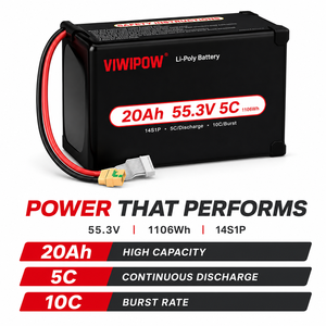 Batterie LiPo pour drone 20000mAh 14S 55.3V, haute tension 3.95V, haute densité énergétique, longue durée de vol pour la pulvérisation agricole - Product Image 3