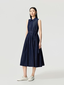 2026 Sommer Neuer Stil Französisches Retro-Hofkleid Hochgeschnittenes Figurbetontes Ärmelloses Jeanskleid Langes Kleid für Damen - Product Image 4