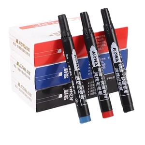 Marqueur à base d'huile Aowa, pointe épaisse noire, résistant à l'eau, résistant à la décoloration, séchage rapide, pour la livraison express logistique - Product Image 1