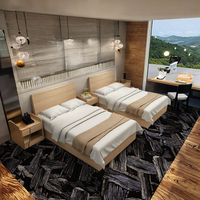 Lit pliant double moderne et personnalisé en panneaux de bois, design éco-responsable pour chambre et salon d'hôtel 5 étoiles