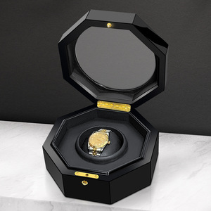 Boîte à <span class=keywords><strong>montre</strong></span> octogonale en MDF personnalisée avec fenêtre ronde, boîte de rangement pour <span class=keywords><strong>montre</strong></span> unique de luxe écologique et recyclable, étui cadeau avec logo personnalisé - Product Image 1