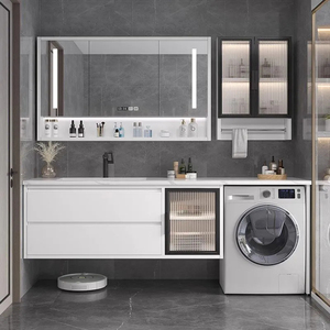 <span class=keywords><strong>Mueble</strong></span> <span class=keywords><strong>de</strong></span> Baño <span class=keywords><strong>de</strong></span> Lujo con <span class=keywords><strong>Lavadora</strong></span> Integrada en la Pared, Tocador Inteligente y Mesa <span class=keywords><strong>de</strong></span> Maquillaje - Product Image 1