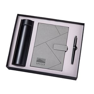 Ensemble cadeau personnalisé avec logo imprimé, carnet en cuir PU, tasse thermos, stylo et bouteille d'eau, agenda d'affaires, journal A5, coffret cadeau d'entreprise - Product Image 2
