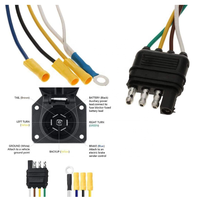 7-poliger Blade-Anhänger buchsen adapter an 4-Wege-Anhängerstecker 3-Wege-Stecker Kabelbaum stecker mit Montage halterung ssatz