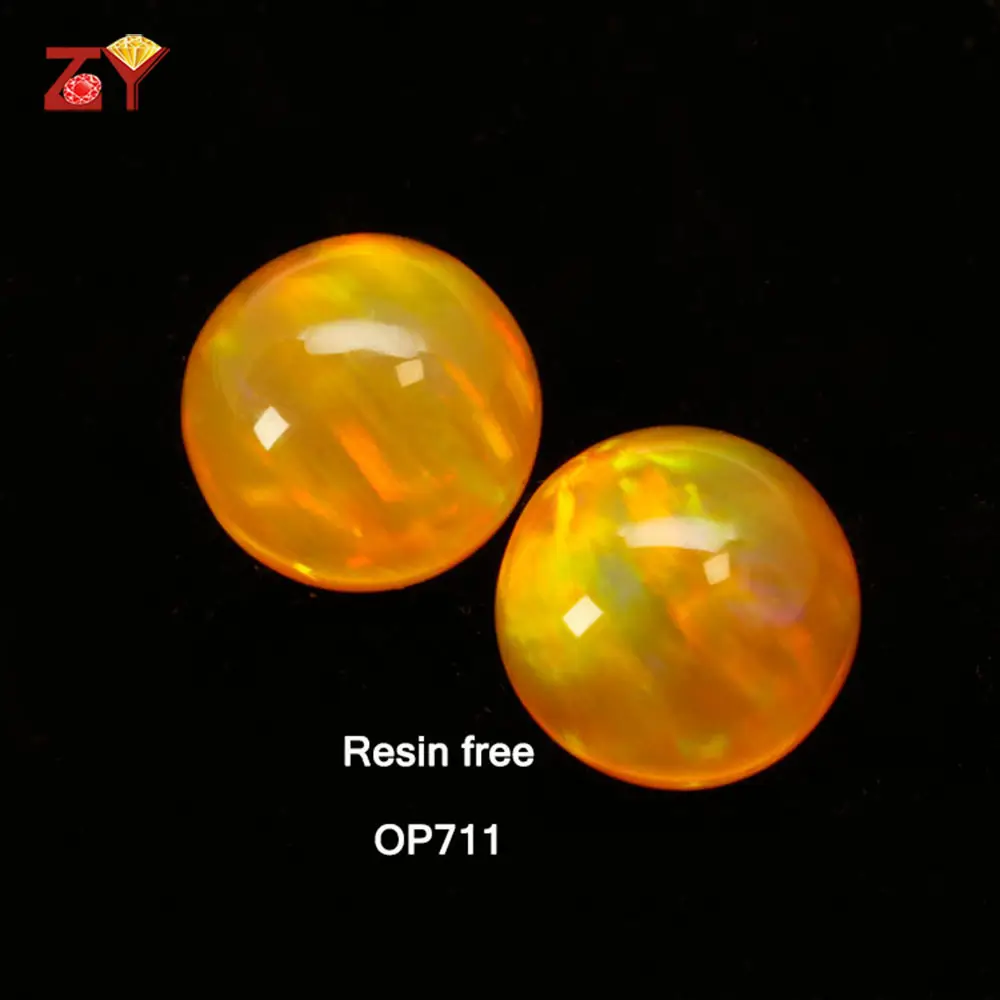 OP711 Gele Kleur Bal Vorm Hars Gratis Hittebestendige Opal Bead voor Glas Ambachten