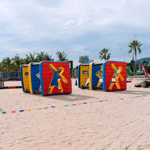 Electric Air Pump <b>Inflatable</b> Wall <b>Game</b> Team Building Uv Printing Viet Nam Greater Than 12 ft Events festivals - Product Image 1