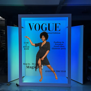 Digital 2026 Meilleures Ventes Magazines Photo Booth vierges avec lampe d'éclairage d'appoint, boîte de rangement pour manuels, décoratifs, style Vogue - Product Image 3