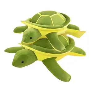 Großhandel Turtle Stuffed Turtle Weiches Kissen Kissen Big Eye Turtle Doll Kinder Stoff puppe Gedrucktes Logo