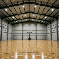 Gymnase à structure en acier avec toit en ossature spatiale, bâtiment métallique préfabriqué pour salle de sport intérieure