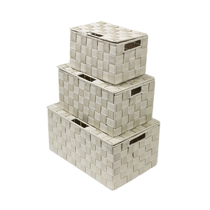 Conjunto de 3 piezas de tejido cosméticos Oficina Artículos cocina y <span class=keywords><strong>el</strong></span> hogar cesta de almacenamiento de caja de almacenamiento - Product Image 3