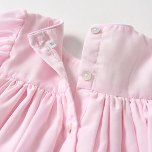 Robe d'été pour filles, motif floral imprimé, manches courtes, coupe trapèze, écologique, respirante, OEM ODM, nouvelle collection. - Product Image 5