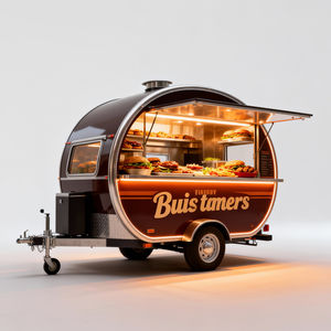 Camion de restauration rapide, bar mobile, remorque à glaces, café mobile, cuisine mobile en acier inoxydable, remorque alimentaire vintage avec équipement complet - Product Image 1