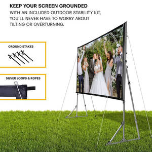 Projecteur d'écran de projection à pliage rapide de <span class=keywords><strong>film</strong></span> portable en plein air de camping de 150 "16:9 avec sac de transport - Product Image 5