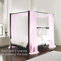 Voile de lit pour mariage et décoration intérieure, rideau de lit sans perforation