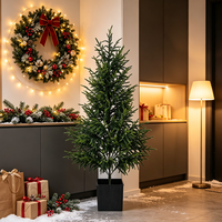 Pohon Natal Artifisial Realistis Berkualitas Tinggi Grosir, Pohon Pinus Hijau dalam Pot, Dekorasi Natal Dalam Ruangan, Dekorasi Rumah & Kantor untuk Liburan