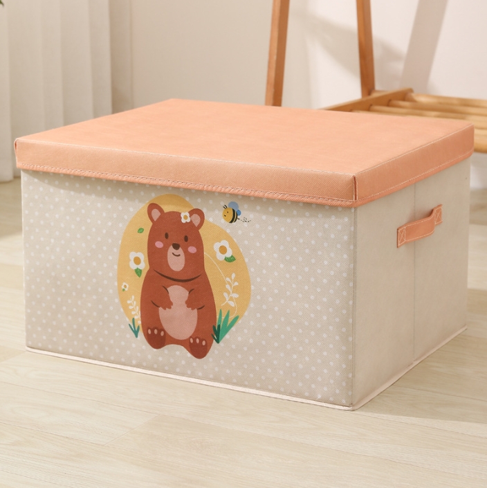 Children's toy storage box Cartoon covered clothes organizer foldable creative bear organizer Student dormitory