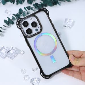 Étui de téléphone transparent en TPU anti-impact de 7,5 m, vente en gros, étui de téléphone avec anneau magnétique, impression UV personnalisée pour iPhone 16 15 14 13 Pro Max - Product Image 4