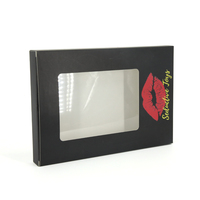 Emballage de cartes personnalisées de luxe avec fenêtre transparente, boîte pliante en papier pour la présentation de produits de marque