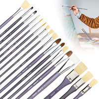 Yihuale gros artiste peinture pinceaux 17 pièces ensemble pour huile aquarelle acrylique peinture corporelle