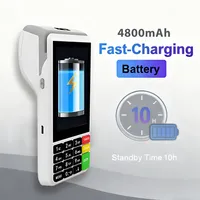 Terminal de point de vente mobile Suntek 4G Android 13 avec lecteur NFC et imprimante thermique, processeur quadricœur 2,0 GHz