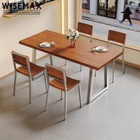 WISEMAX FURNITURE Meubles de style industriel rétro, meubles commerciaux, table et chaises en métal et bois, table à manger pour restaurant