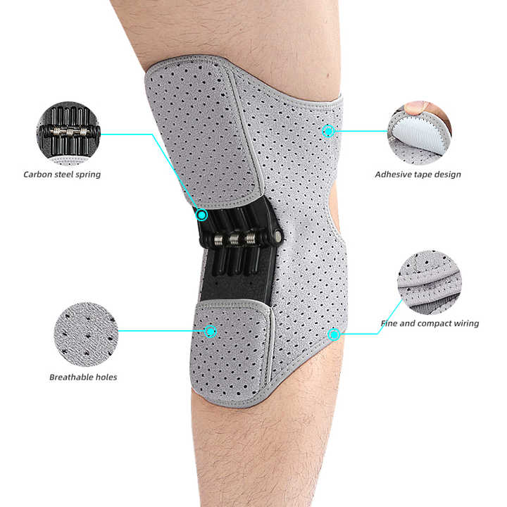 Genou Booster Joint Support Ressort Genou Stabilisateur Pad Power Genouillère pour les Jambes faibles Vieille Jambe Froide