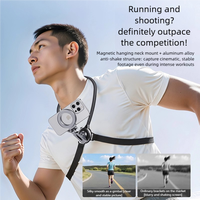 Dudukan Leher Magnetik yang Ditingkatkan dengan Stabilisasi 5-Axis, Universal untuk iPhone & Android, 1440 °   Sudut Lebar yang Dapat Disesuaikan, Bebas Tangan