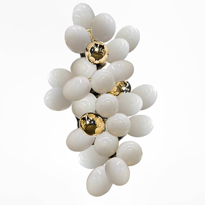Custom Moderne Hoge Kwaliteit Interieur Creatieve <span class=keywords><strong>Hand</strong></span> Geblazen Druif Muur Licht Massief Gebeeldhouwde Bronzen Murano Glazen Wandlamp - Product Image 3