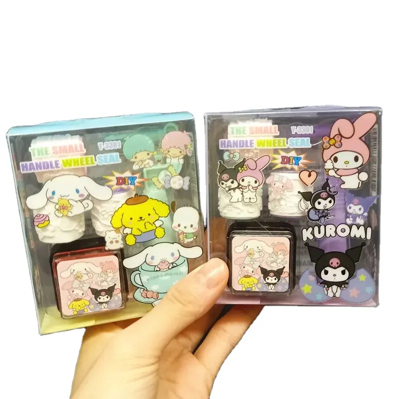 RuunJoy 18-teiliges Set Kawaii-Rollsiegel-Set Anime Kuromi-Rollsiegel Karikatur Kindergarten Kinderpreis Siegel Schreibwaren Kinderschenk