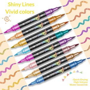 Marcador de Doble Punta <span class=keywords><strong>Bicolor</strong></span> con Purpurina, Punta Suave, para Pintura, Acuarela, Tarjetas de Felicitación, Graffiti, Regalo de Navidad - Product Image 4