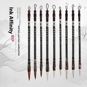 Manche en bois blaireau cheveux <span class=keywords><strong>calligraphie</strong></span> chinoise <span class=keywords><strong>pinceau</strong></span> ensemble stylo à encre élégant manche en bois haute qualité blaireau cheveux pour la <span class=keywords><strong>calligraphie</strong></span> - Product Image 5