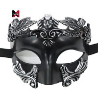 Topeng PVC Berkualitas Tinggi Setengah Wajah Gaya Mesir Yunani Romawi Venesia Berenda untuk Cosplay Pesta Halloween Pesta Pria