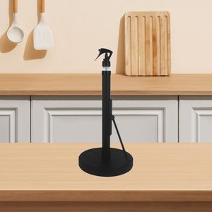 Distributeur de papier essuie-tout autoportant moderne 2-en-1 en acier inoxydable antidérapant argent/noir avec support et flacon pulvérisateur pour comptoir de cuisine - Product Image 4