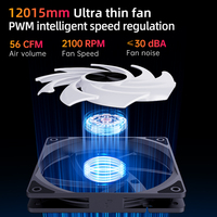 Enfriador de Aire para CPU Snowman RGB, 6 Tubos de Calor de Aluminio, Ventilador Silencioso PWM con Función de Luz, Solución de Refrigeración para Procesador de Computadora/PC
