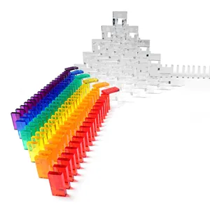 Azulejos de dominó de plástico transparente, diseño gratis, colores surtidos