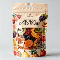 Duurzame plastic ziplock zakjes, vochtbestendig, food grade, staande pouches, hersluitbare verpakkingen voor gedroogd fruit en noten