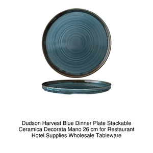 Plato de Cena Azul Dudden Harvest, Apilable, Decorado, Hecho a Mano, de Cerámica, 26 cm, para Restaurante, Hotel, Suministros al por Mayor, Vajilla - Product Image 2