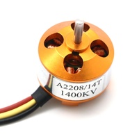 Moteur électrique CC sans balais A2208 1100KV/1400KV/2600KV pour modèles réduits d'avions/bateaux/véhicules, pièces de kit pour planeurs et jouets