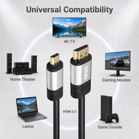 Solo Venta al Por Mayor, Cable Micro HDMI a HDMI 4K 60Hz 3D Chapado en Oro