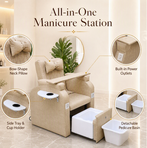 Sillón Eléctrico de Lujo para Manicura y Pedicura con Spa para Pies y Funciones de Masaje, Muebles para Salón de Uñas y Spa de Pedicura con Plomería - Product Image 1