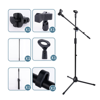 Support de microphone professionnel réglable en métal sur pied avec fonction portable pour microphone sans fil – Fabrication de qualité