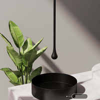 Robinet de plafond de luxe salle de bains laiton couleur or mélangeur de lavabo avec bec en forme de goutte d'eau